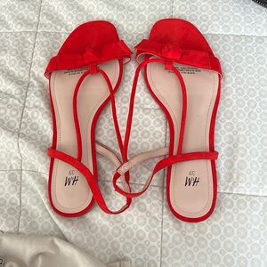 H&M flat sandals size 8 (39) orange never worn